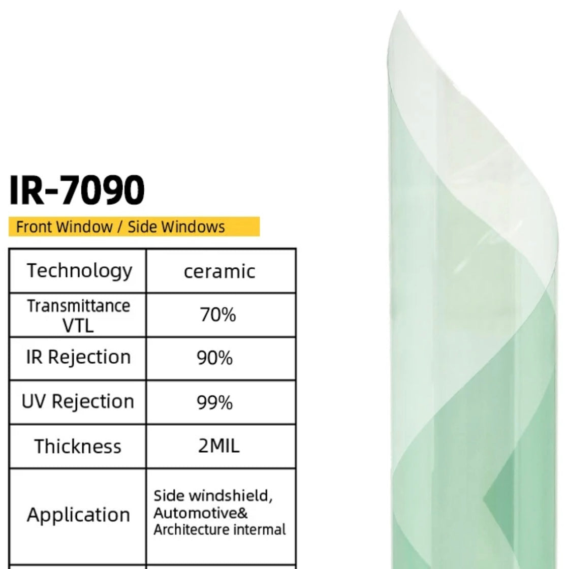 IR7090- Nano Ceramic Window Film 70%