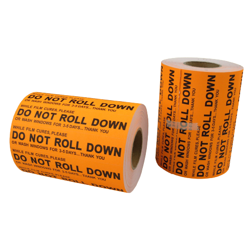 AE-101-O - DO NOT ROLL DOWN Sticker  Low Tack, 1000 ct - AE QUALITY FILM